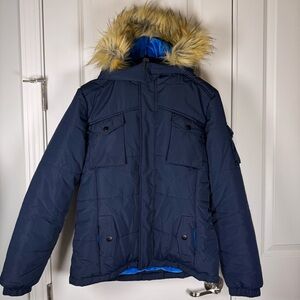 Wantdo Youth Winter Jacket 14/16 Faux Fur Hood Insulated Coat Outdoor Gorpcore